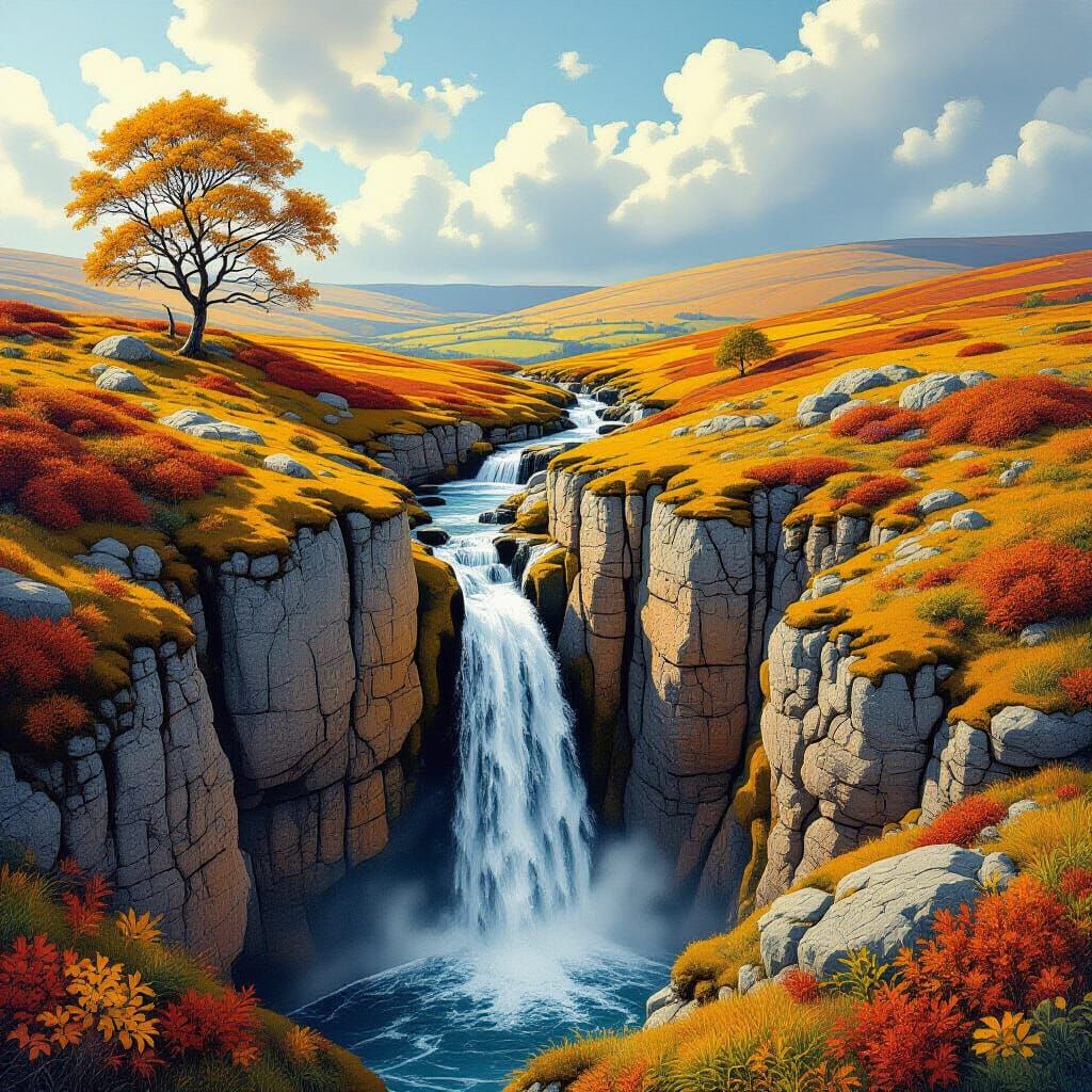 Moorland waterfall  by @Dr T
