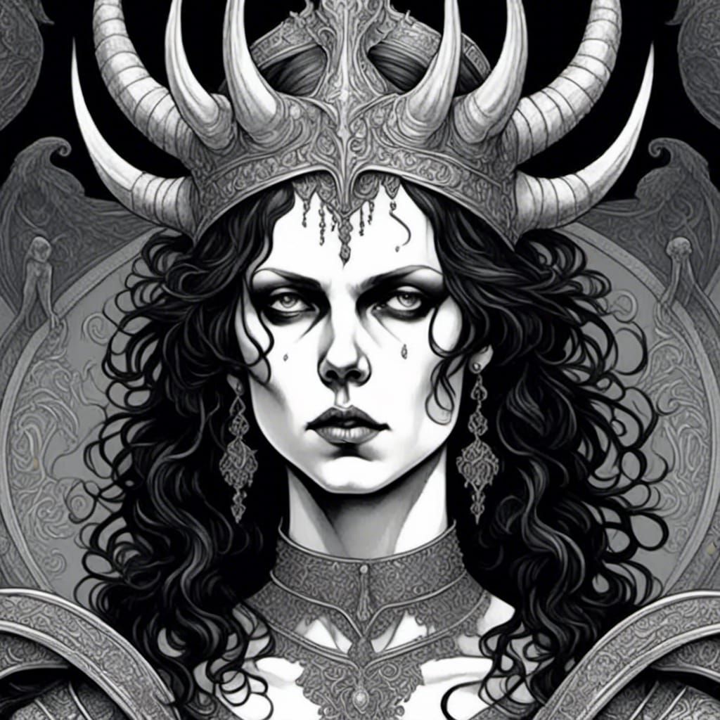 viking goddess black and white comic graphic novel - AI Generated ...