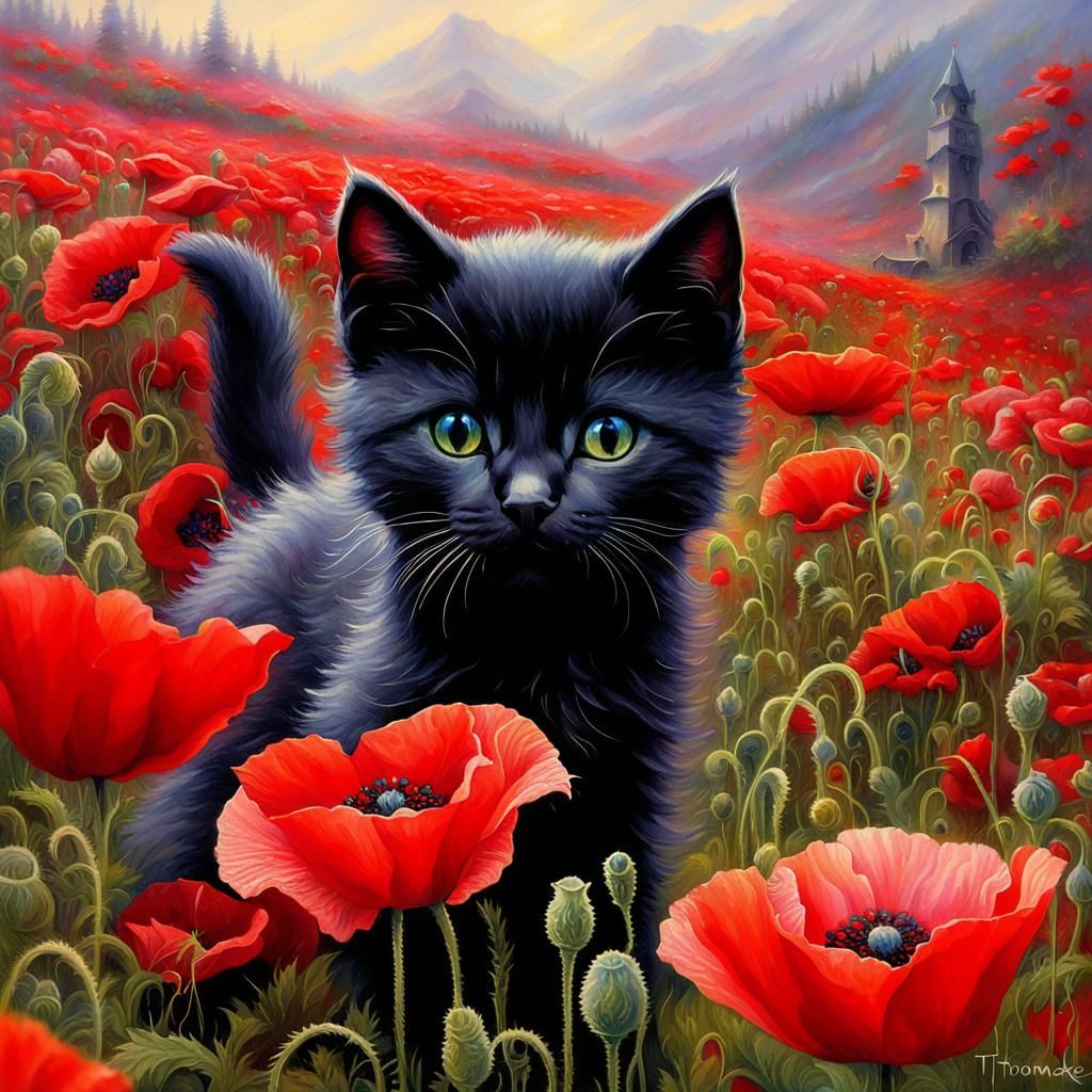 Adorable black kitten  by @Starlight