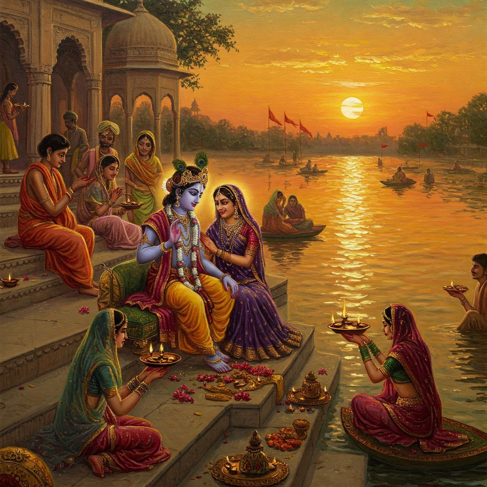 Radha and Krishna on Yamuna ghat