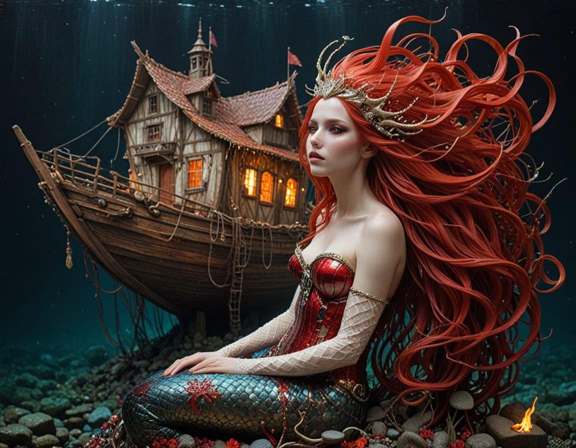 TROJAN HARBOR MERMAID  by @Art of the Mystic