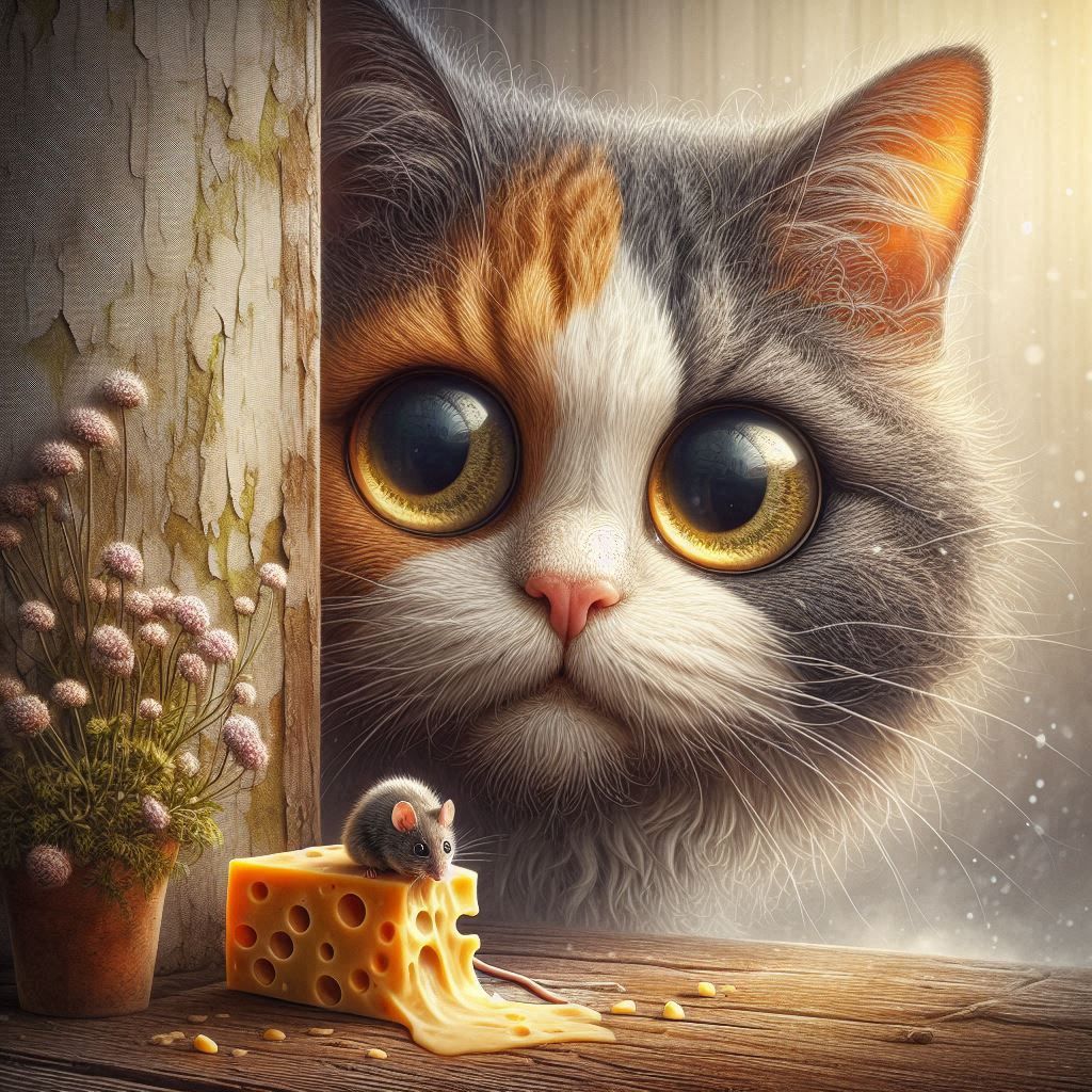 Once again, the mouse is eating the cheese 😁😁😸😸