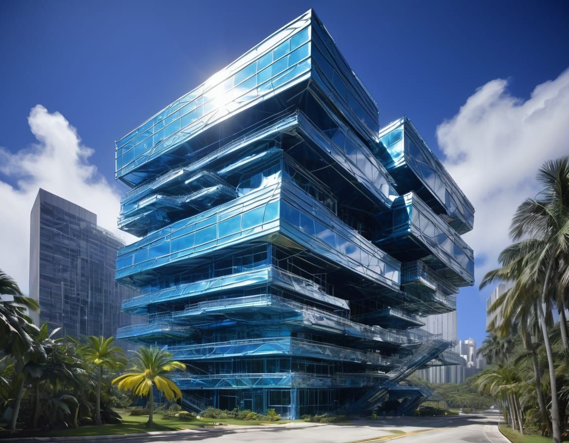 Cyber Haze Tropical Fusion Metal Shifting Building