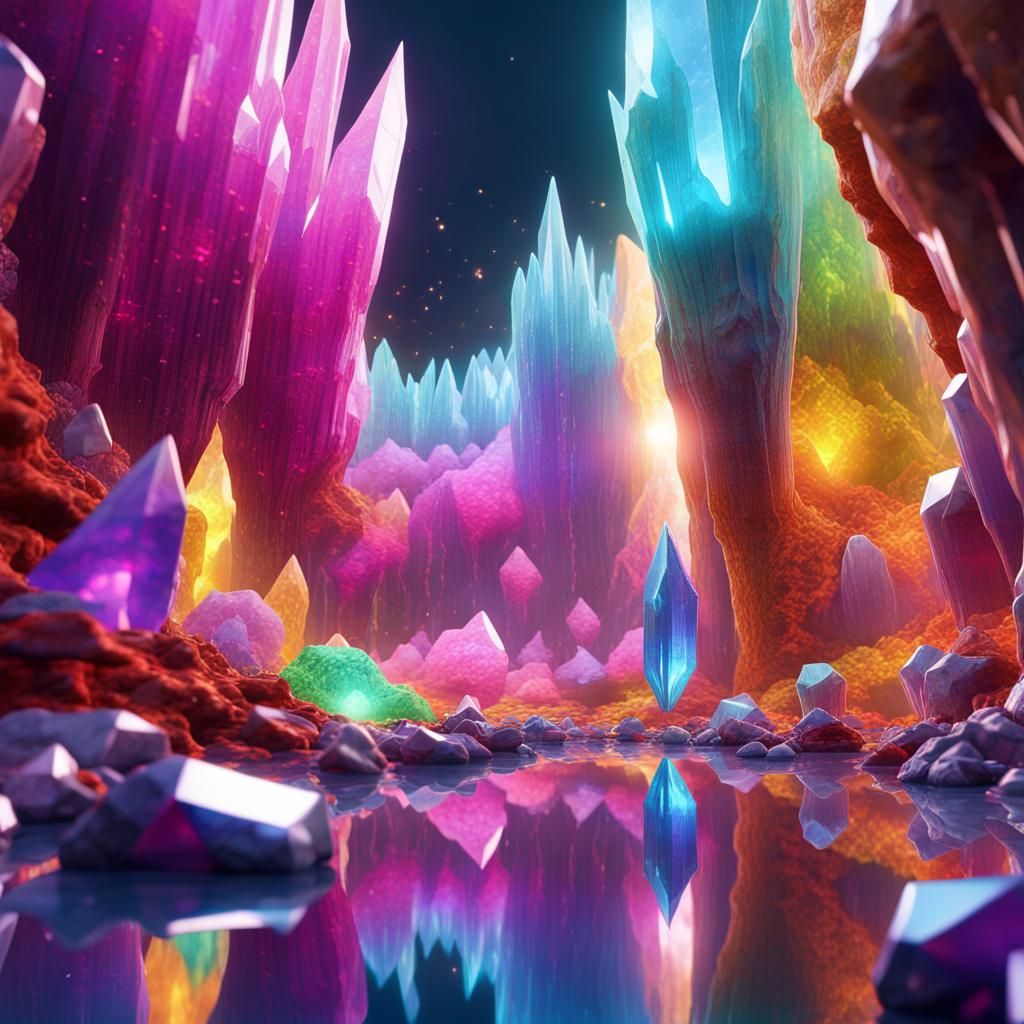 Crystal Caves. - AI Generated Artwork - NightCafe Creator