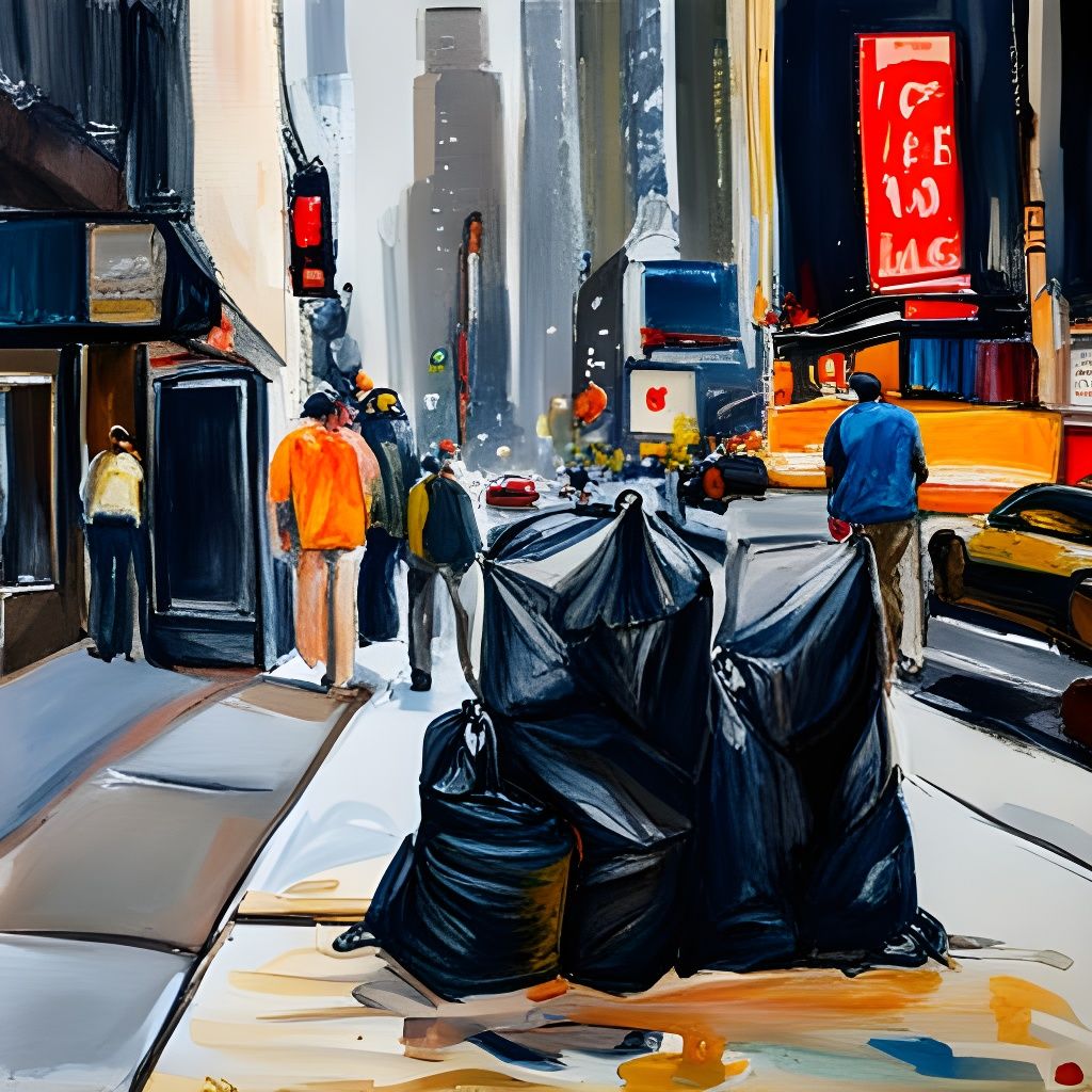 Garbage collection day in New York AI Generated Artwork NightCafe