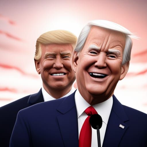 Donald Trump laughing at Joe Biden - AI Generated Artwork - NightCafe ...