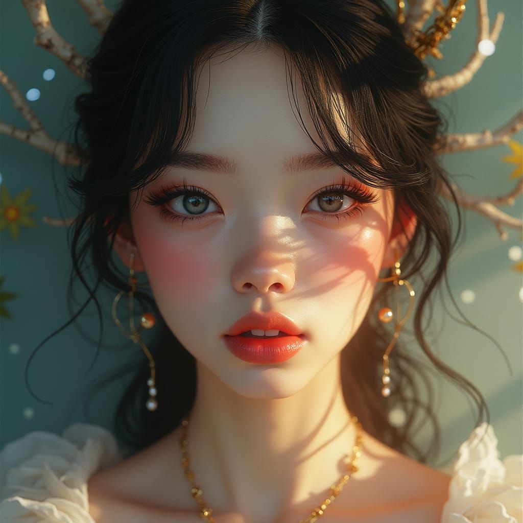 Enchanting Maiden in Ethereal Beauty