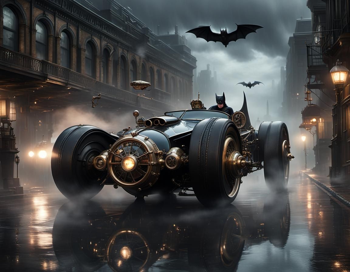 Batmobile and Catwoman - AI Generated Artwork - NightCafe Creator