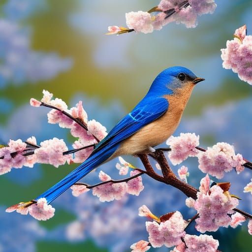 A flock of bluebird