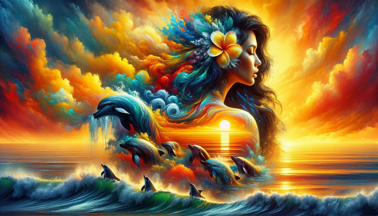 Women in harmony with Nature – Hawaiian Woman – 16:9 Format ...