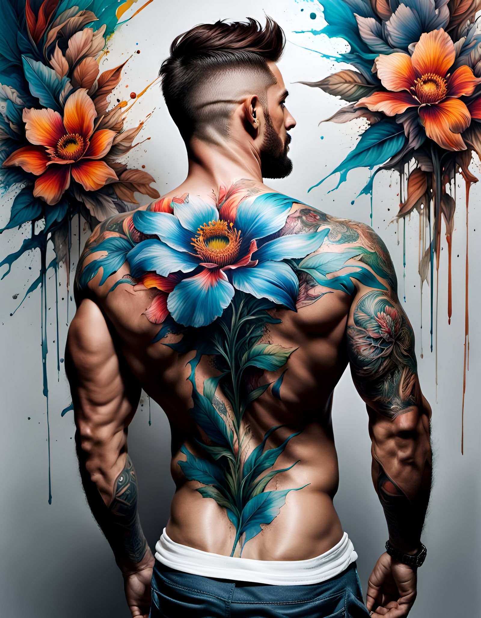 Flower tattoo - AI Generated Artwork - NightCafe Creator