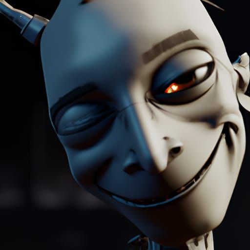 Robot Vtuber in Cyberpunk Style