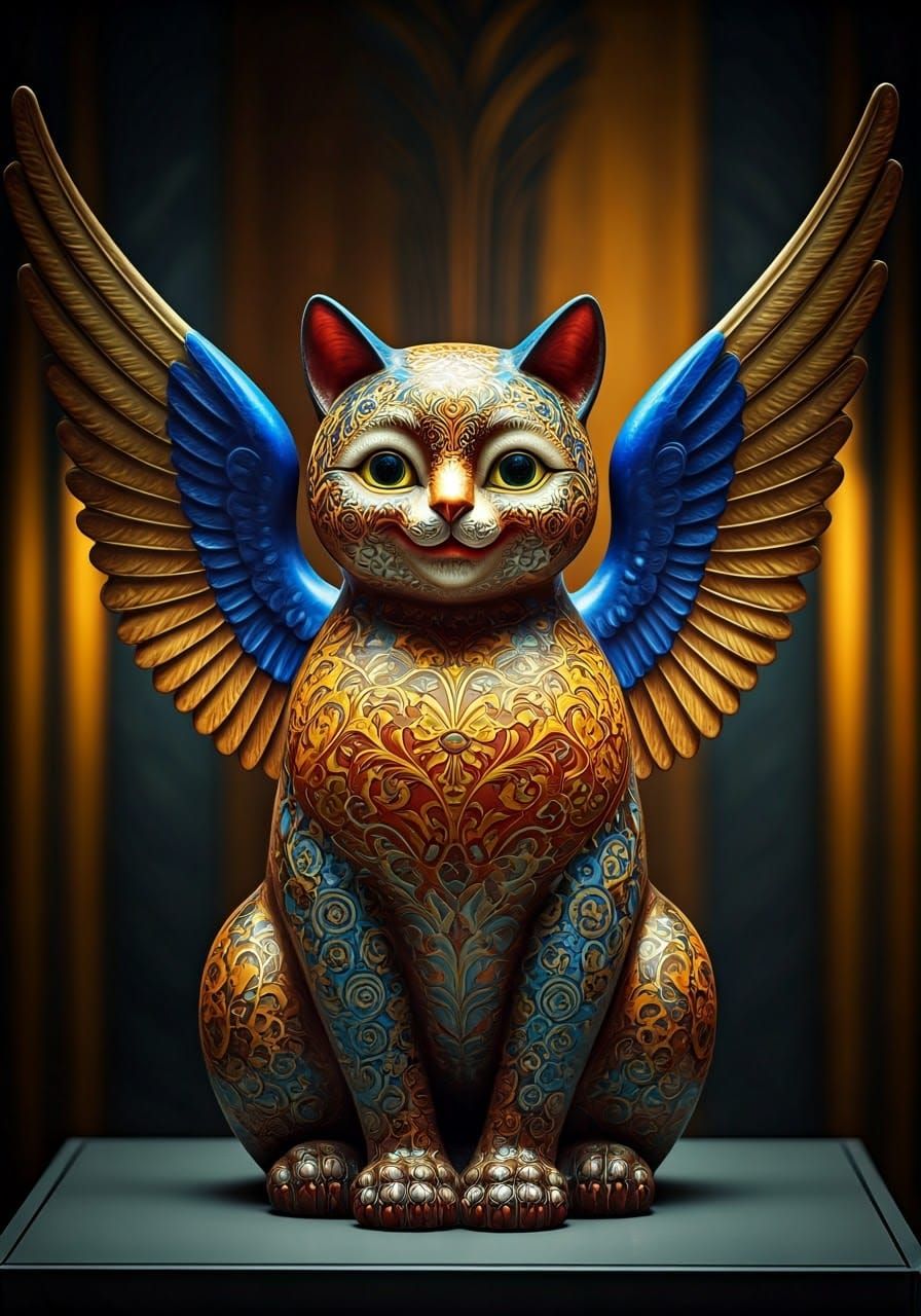 Art Deco Glass Kitty Figurine (Imagen Fast) VIII