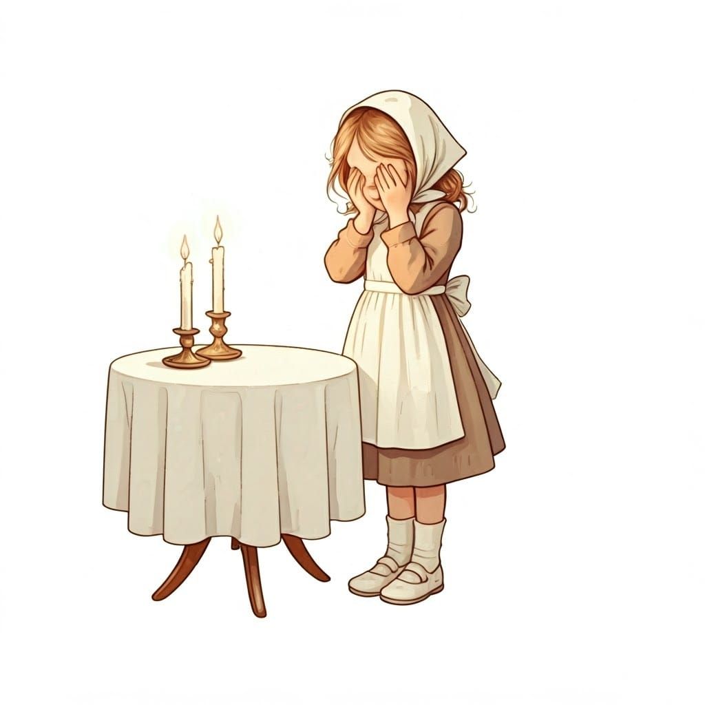 Whimsical Watercolor Goddess of Shabbat Candles