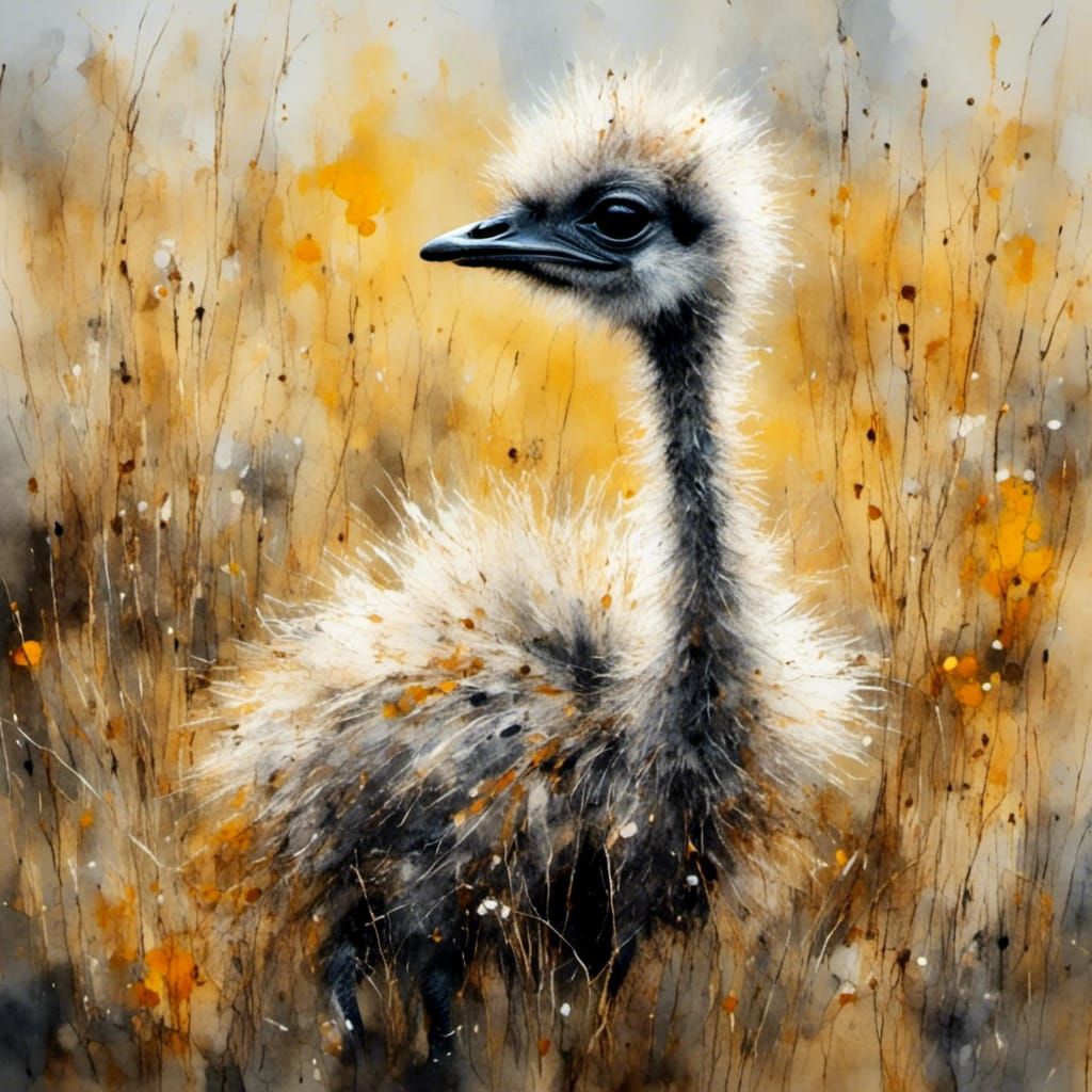 Baby ostrich  by @CandsL