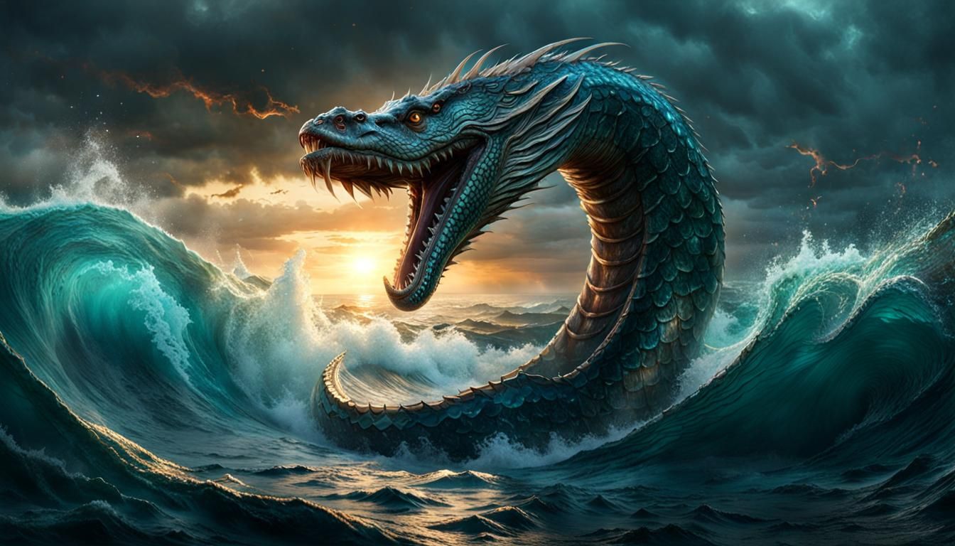 Giant Sea Serpent - AI Generated Artwork - NightCafe Creator