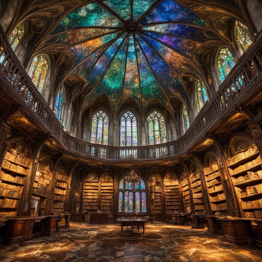 Lost magic of an ancient elven library   by @Mcqul
