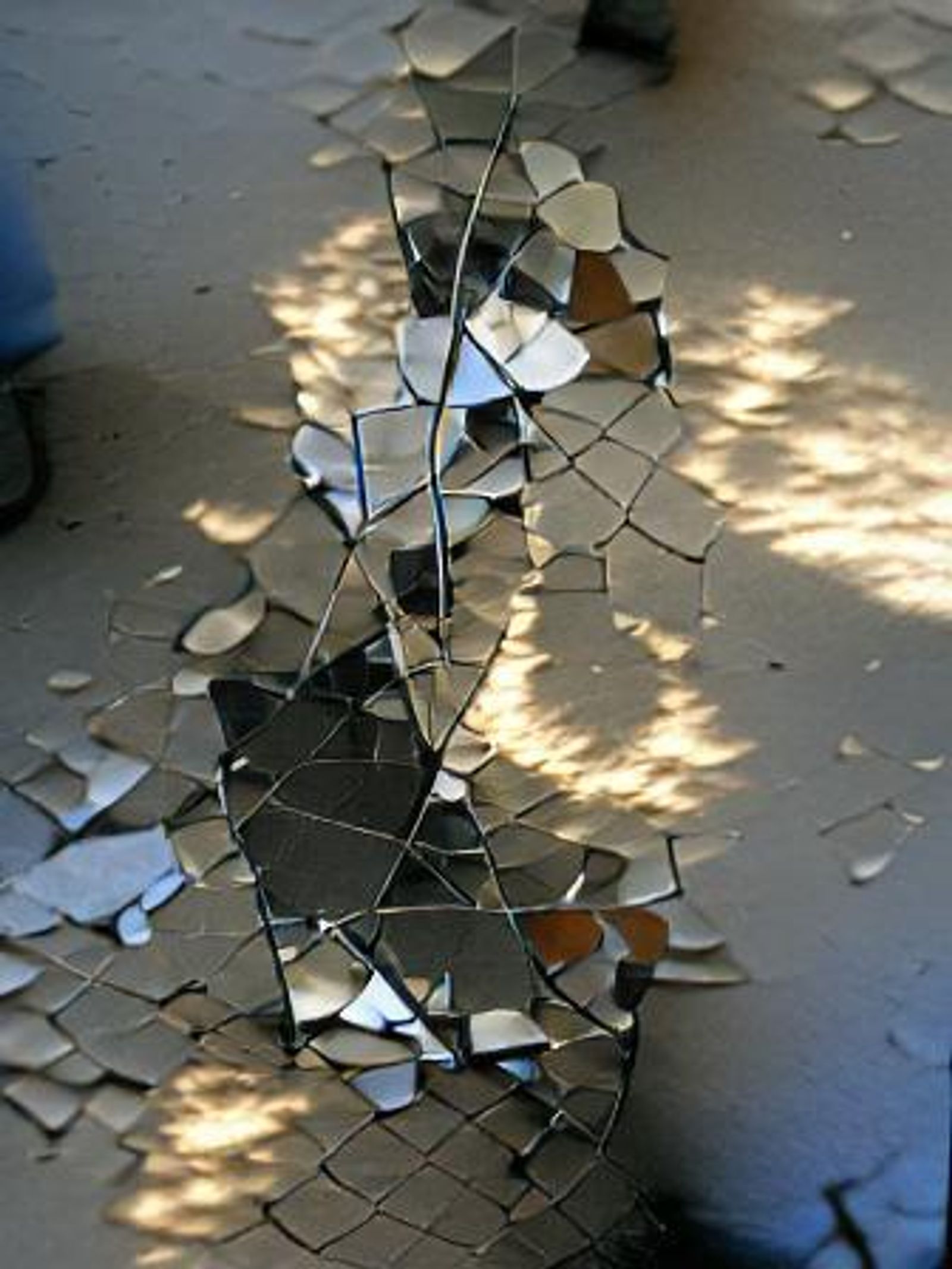 broken mirror reflection light