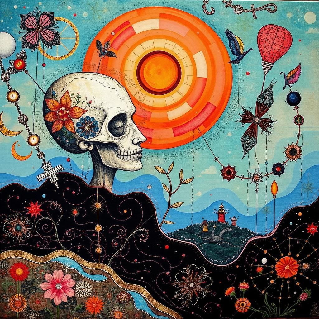 Surrealist Masterpiece in Mixed Media