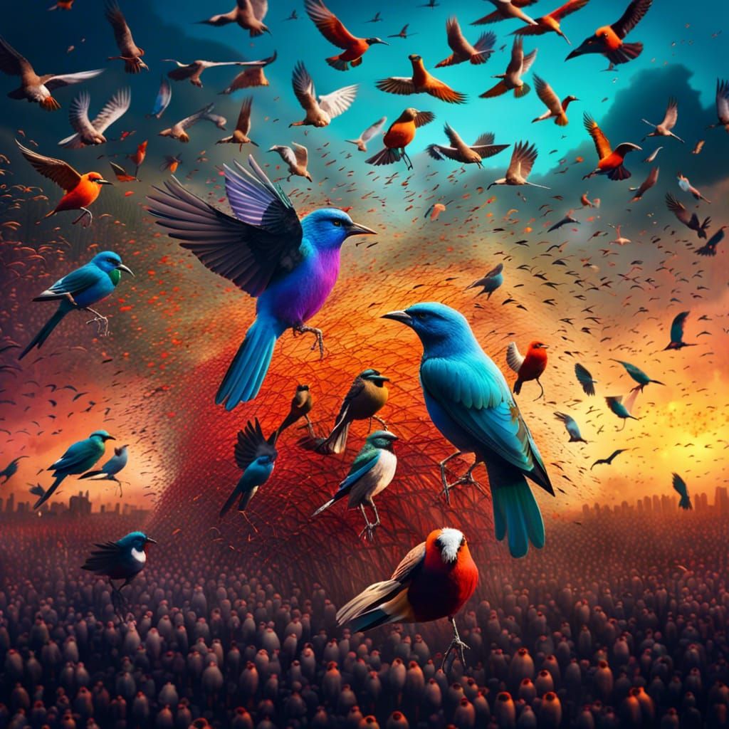 Bird explosion - AI Generated Artwork - NightCafe Creator