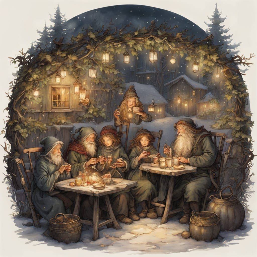 Festive Gathering in Whimsical Winter Wonderland  by @undefined