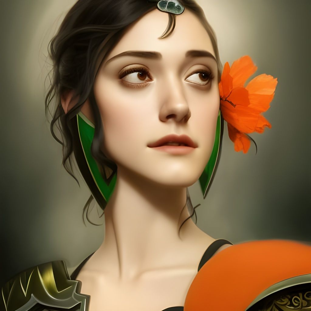 Ethereal Young Lady in Knight Armor