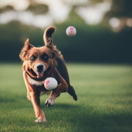 dog chasing a ball false
