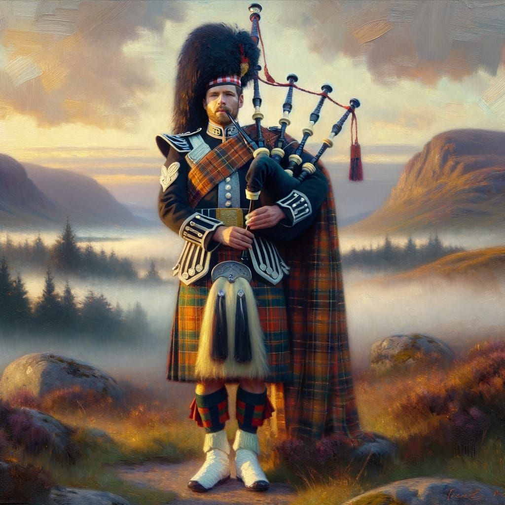 Scottish Bagpiper  by @Mr G