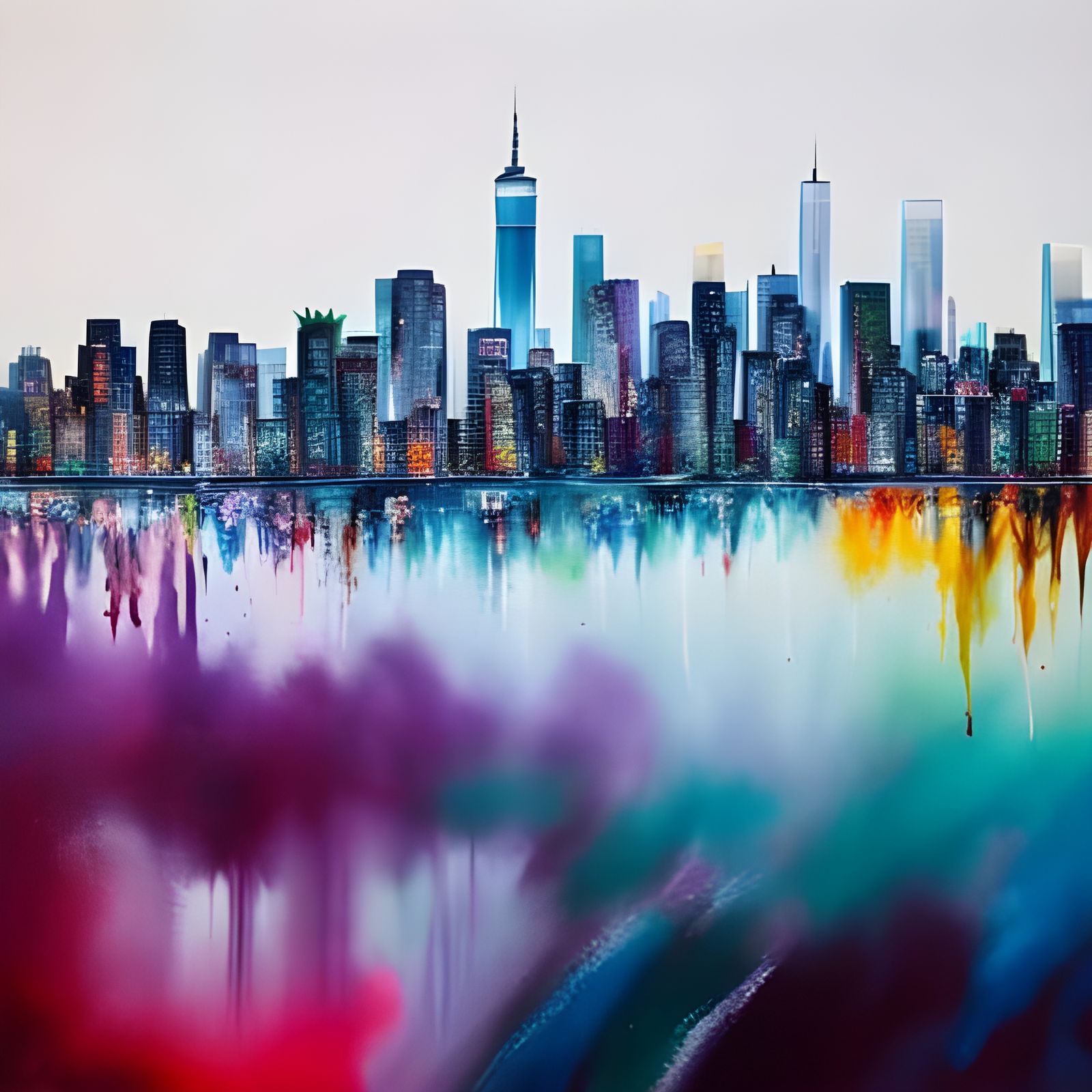 Dripping Ink New York's Skyline   by @Nameless309