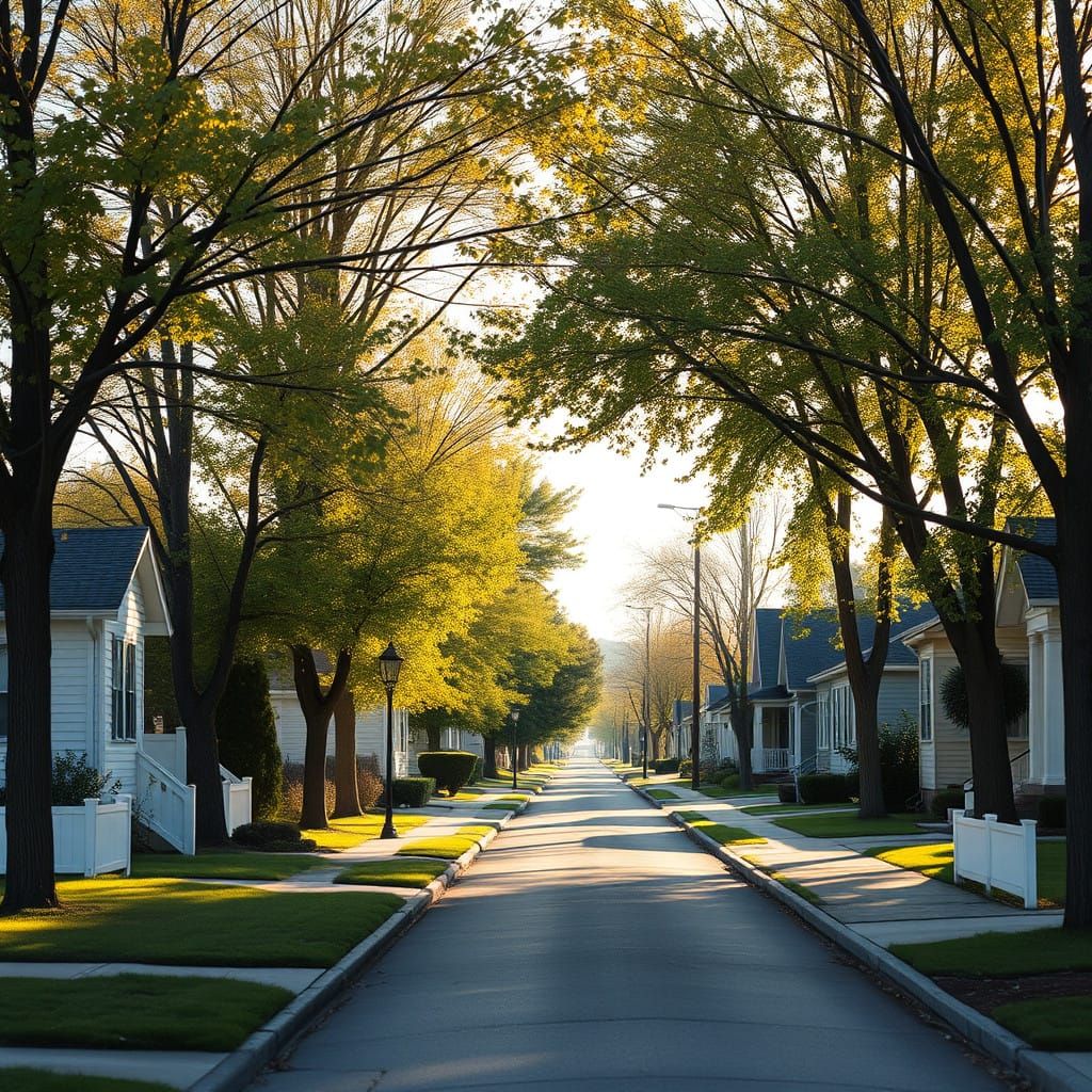 Tranquil Residential Street in Montana's Big Sky Country