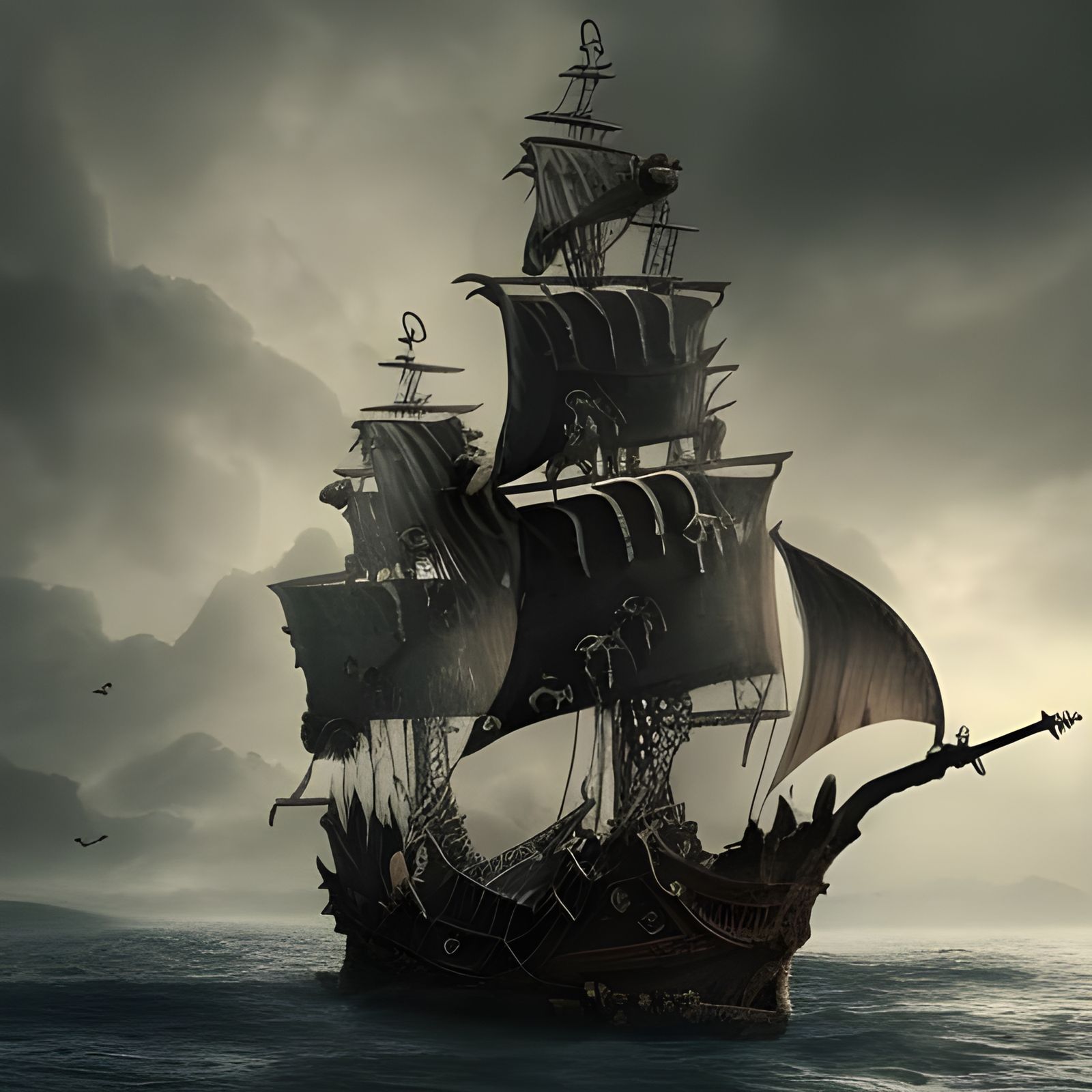 Creepy Pirate Ship - AI Generated Artwork - NightCafe Creator