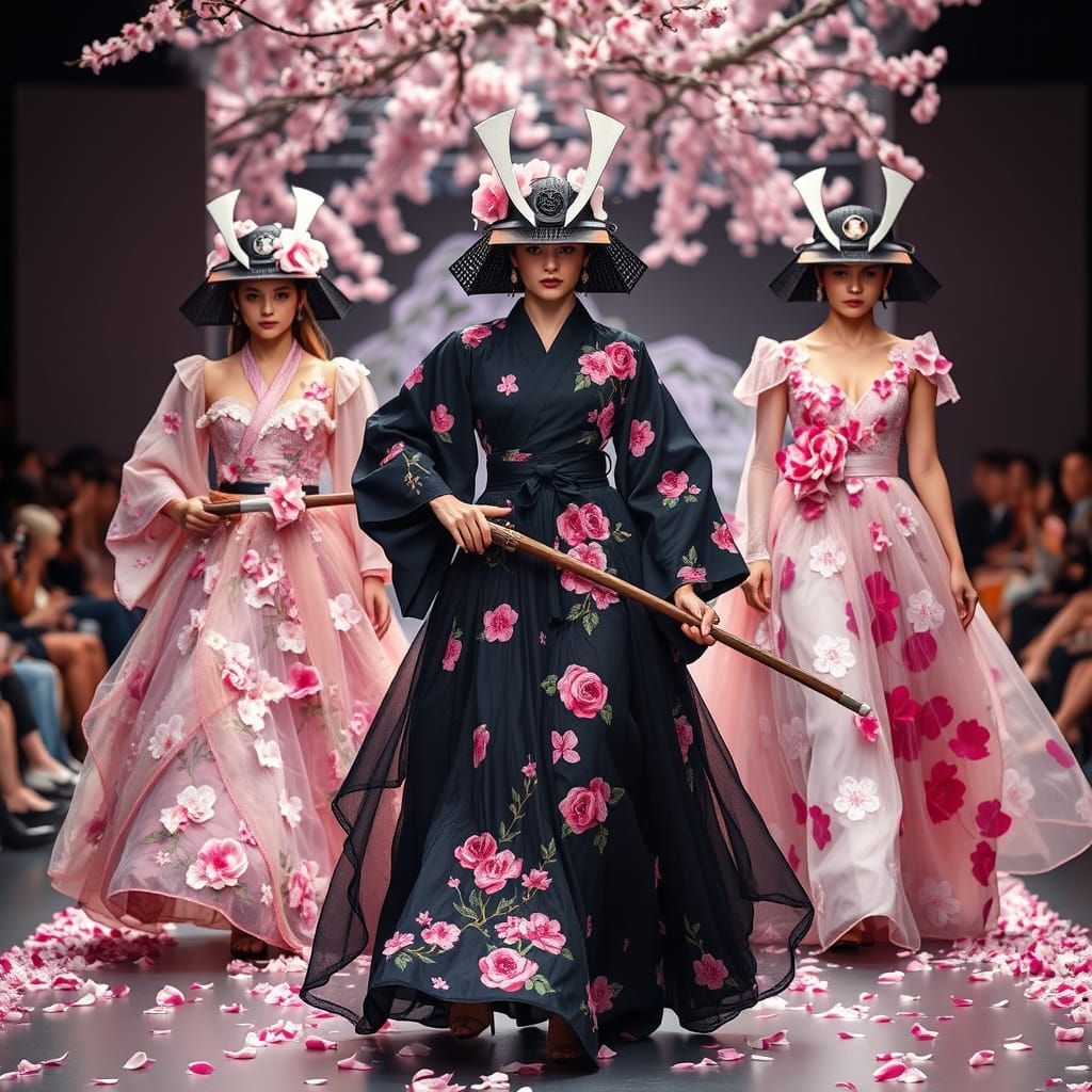 Sakura Samurai on a cherry blossom fashion runway  by @PS