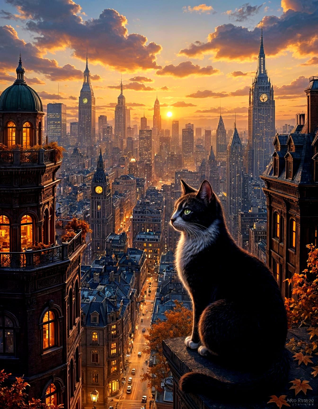 Overlooking sunset City   by @Prcek