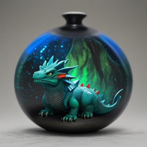 Surreal Blue Dragon Dominates Ancient Landscape