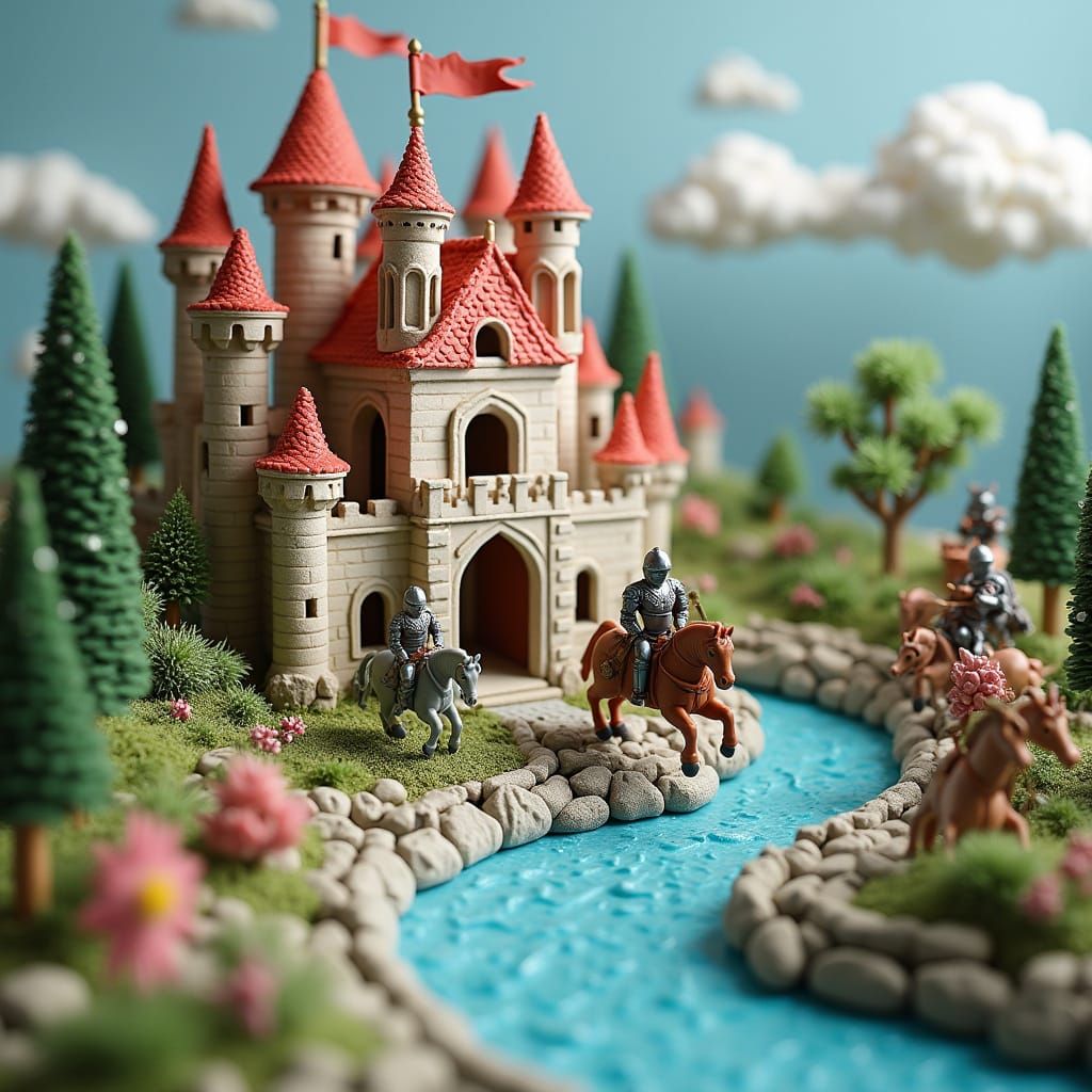 Plasticine Palace with Dragons and Knights