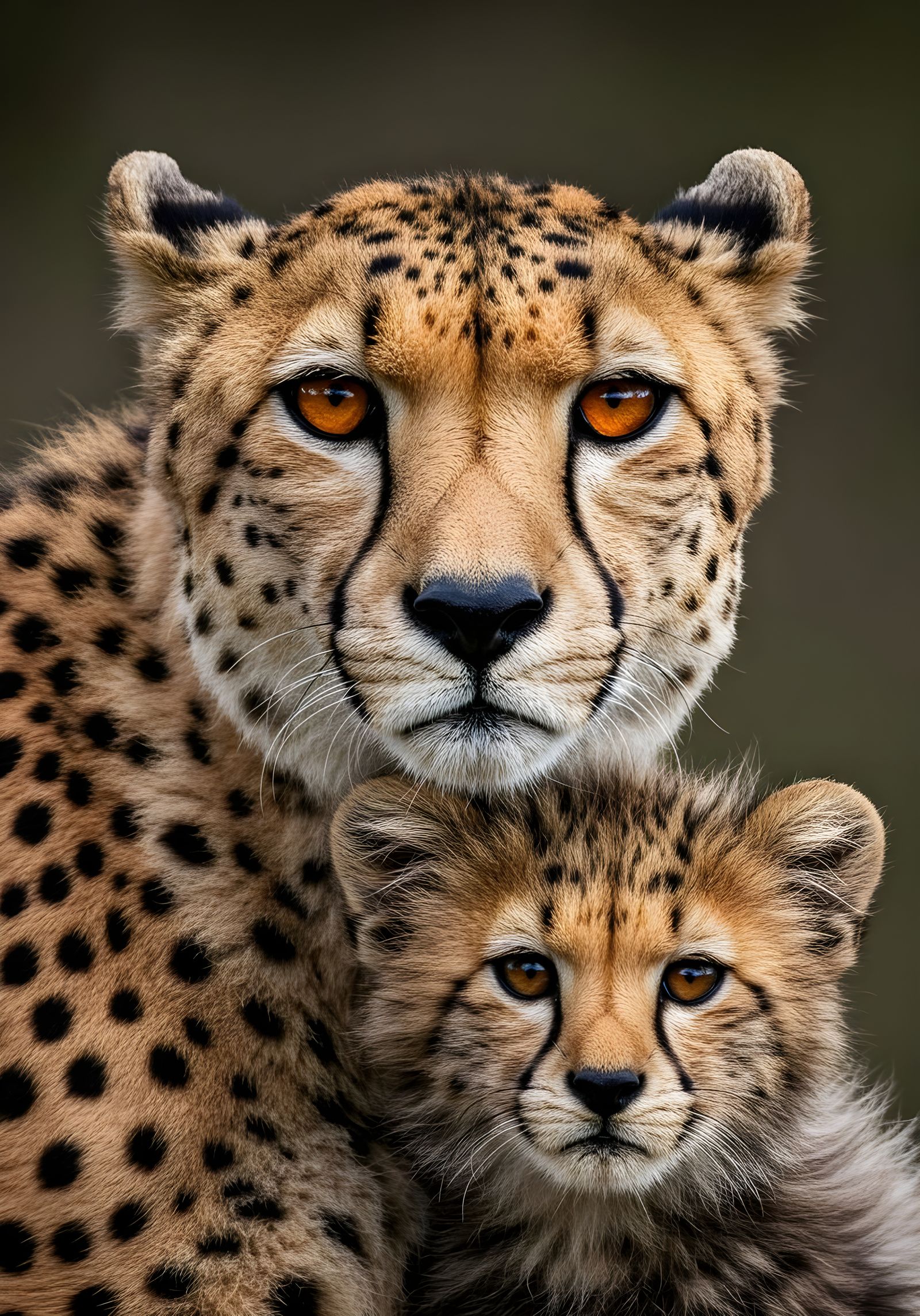 Cheetah and cub
