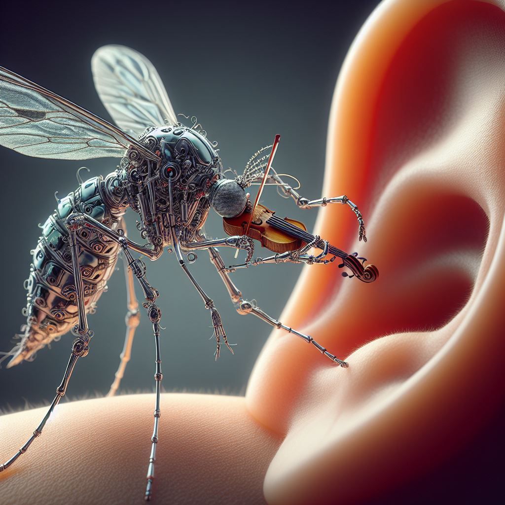 A mosquito playing violin to your ear.