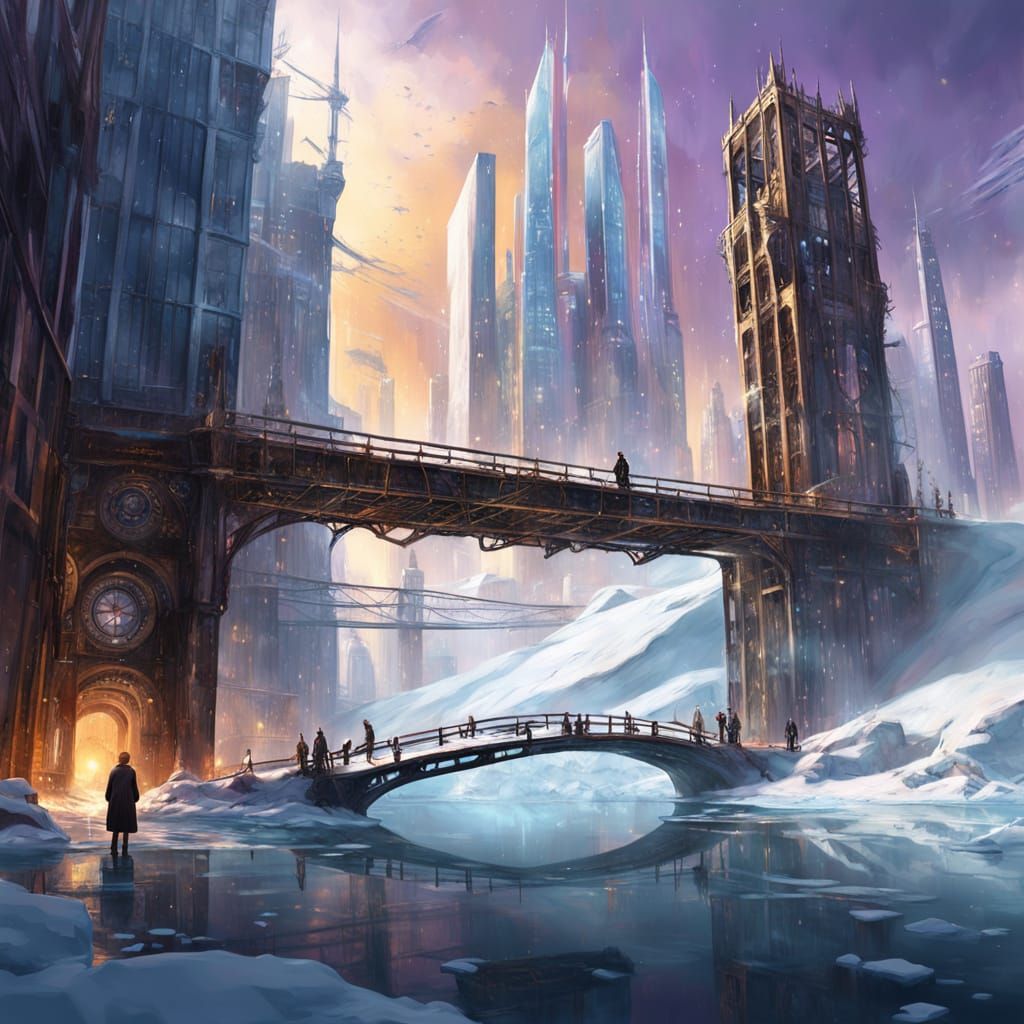 Colossal Glass City Rises From Frozen Sea