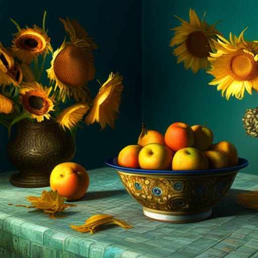 Fruit bowl, van gogh AI Generated Artwork NightCafe Creator