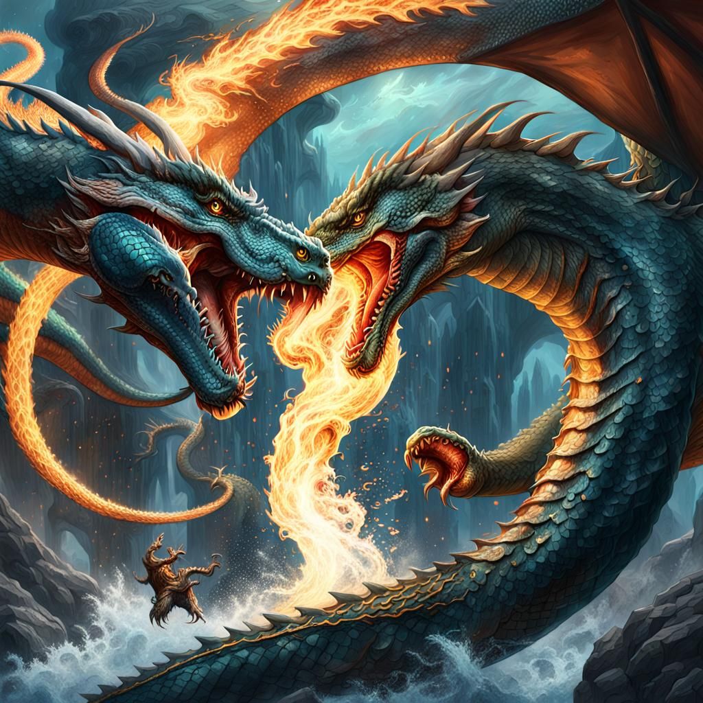 Epic Dark Fantasy Clash in Mid-Air