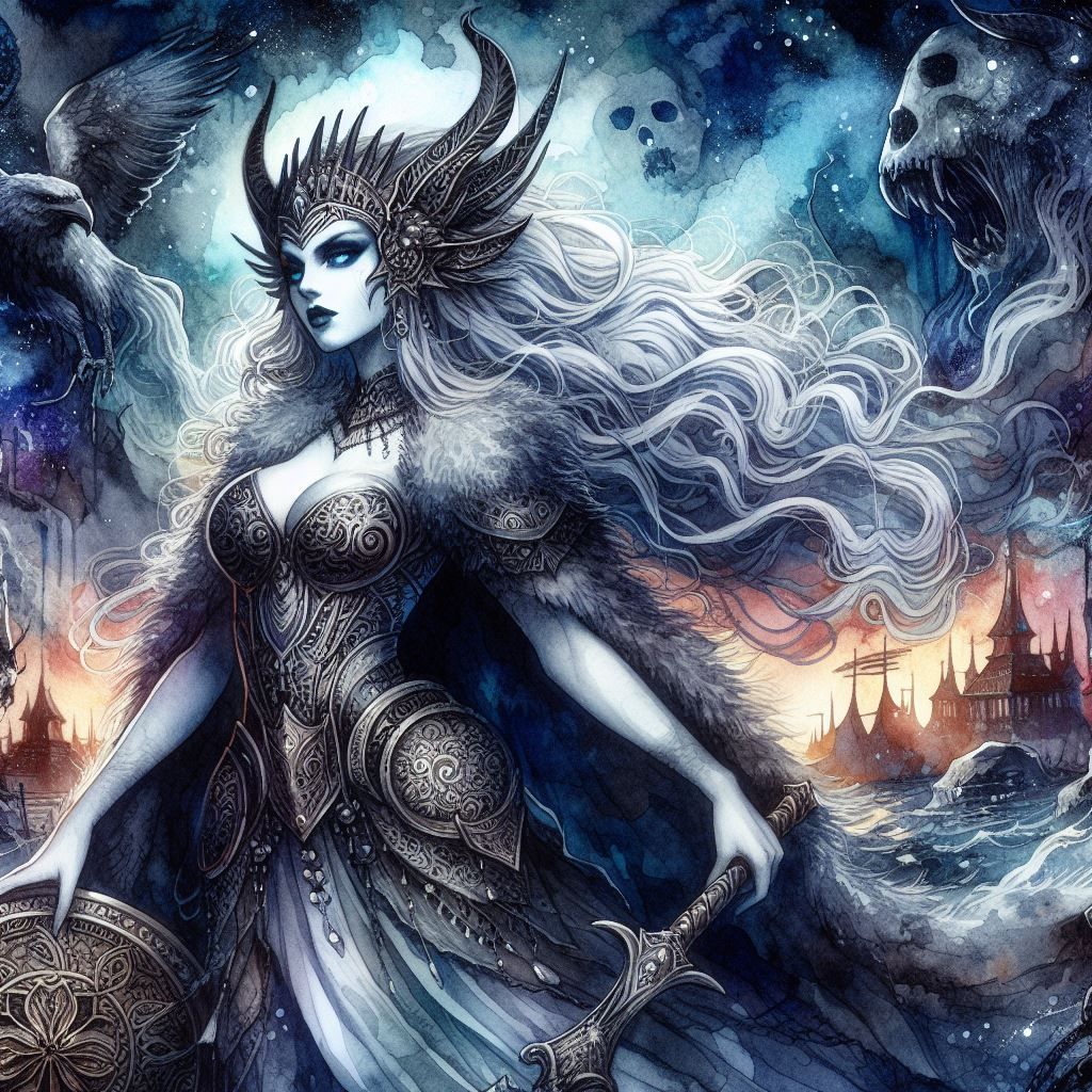 Norse mythology Goddess Hel by DALL-E 3