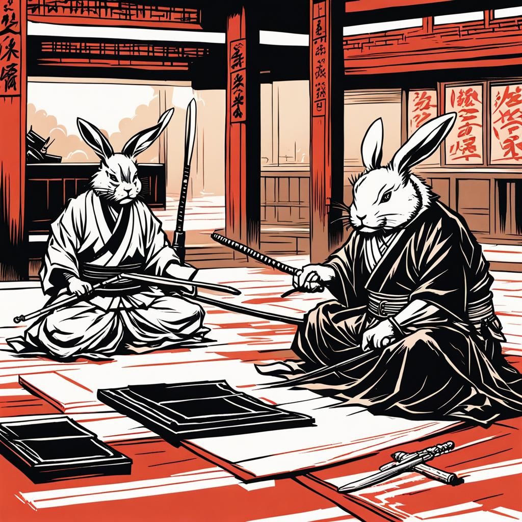 Samurai rabbit performing Seppuku - AI Generated Artwork - NightCafe ...