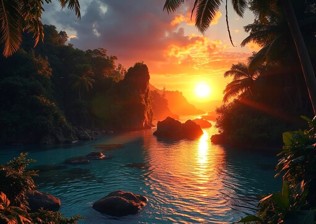 Sunset Lagoon  by @mathy_art_girl_305