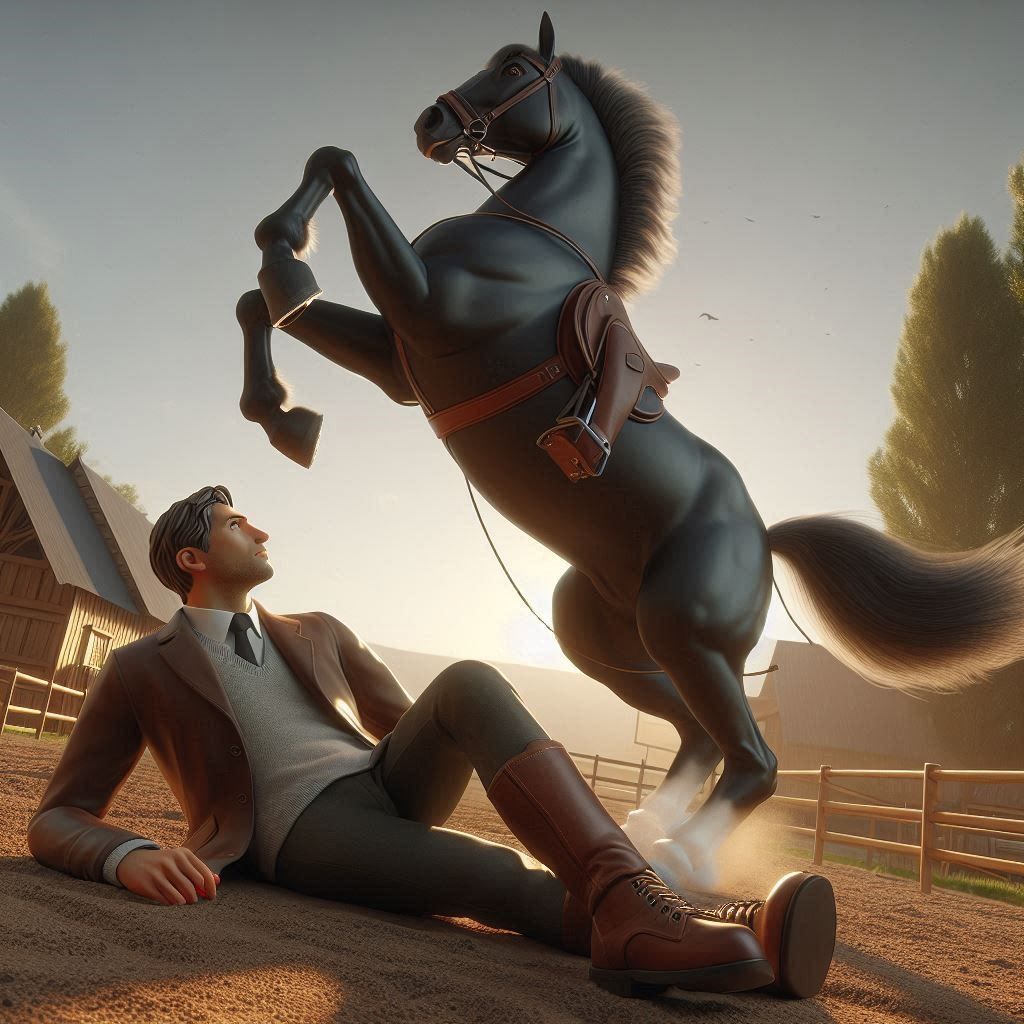 I've just been tossed off by a frisky young Arab