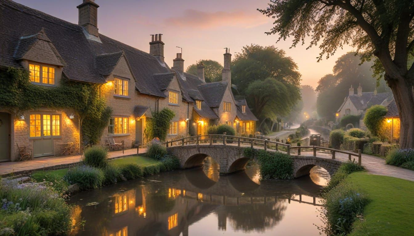 Evening in the village  by @Feathers