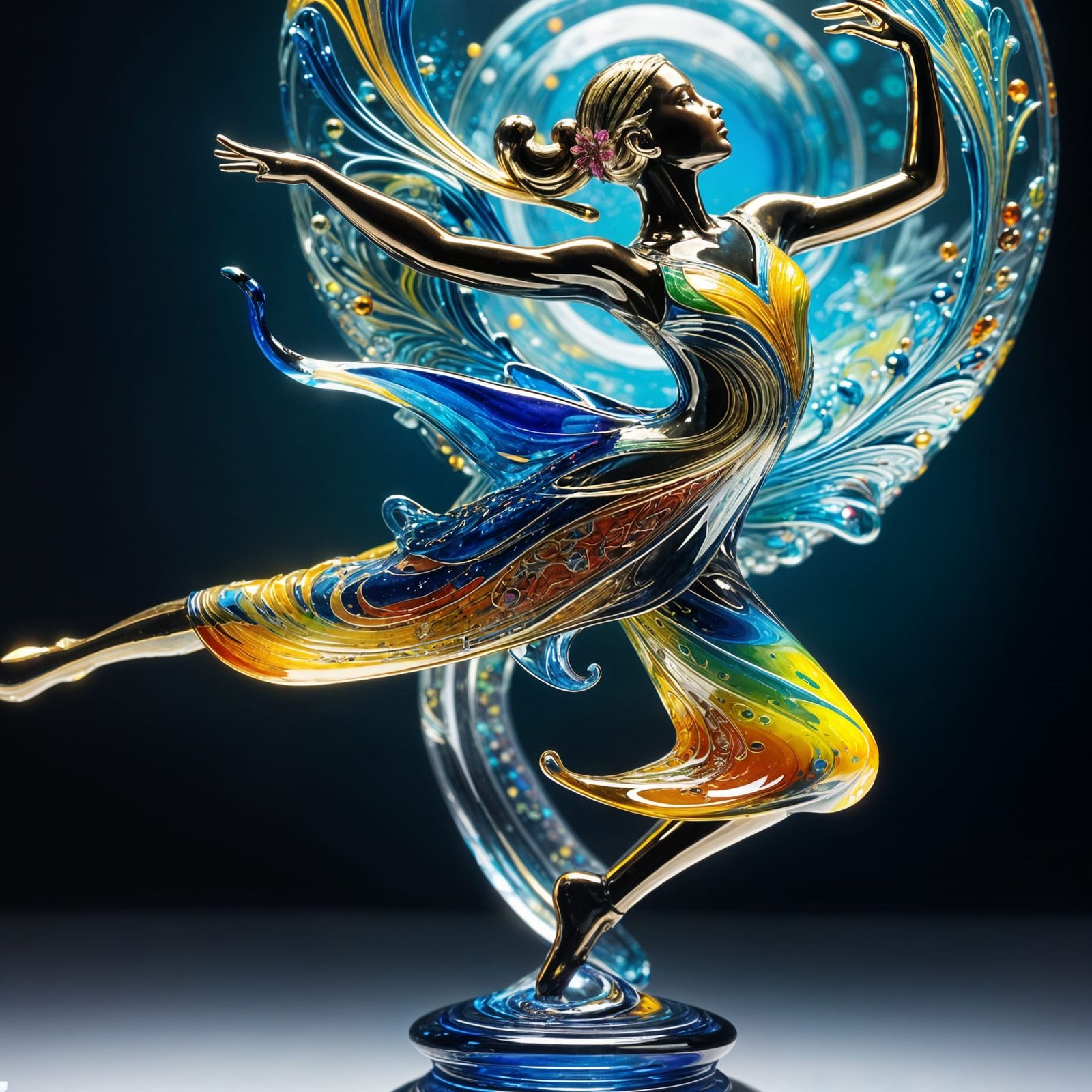enameled glass Dancer figurine  by @LadyAly B