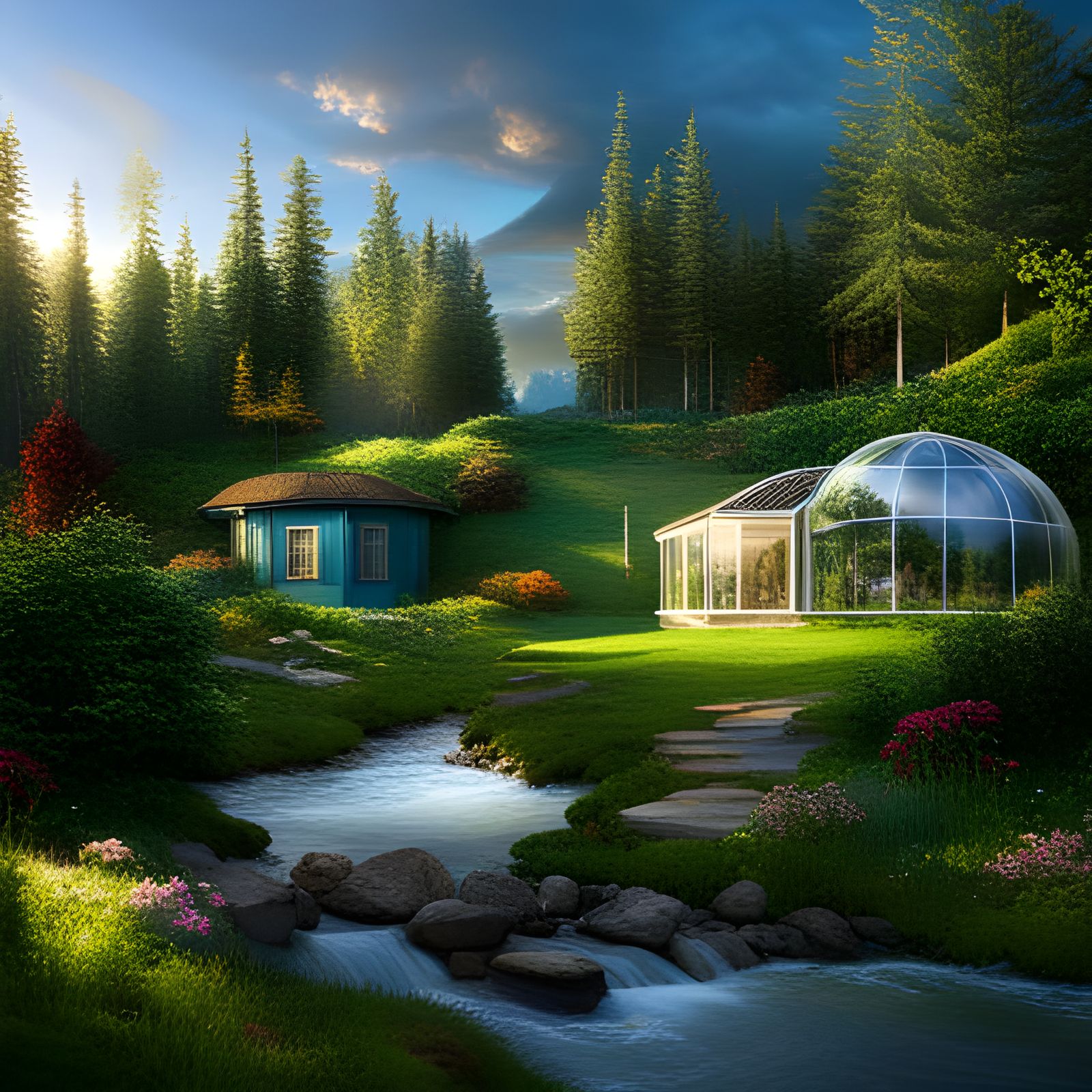 Dwelling Land AI Generated Artwork NightCafe Creator