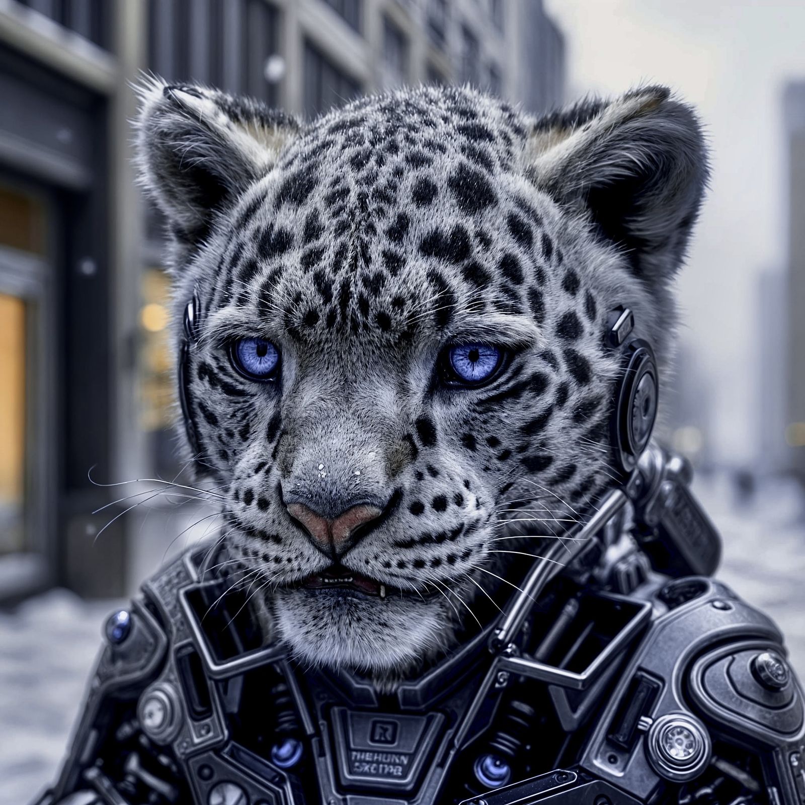 Snow leopard cyborg