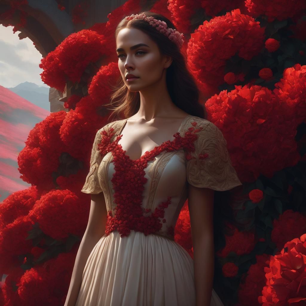 Stunning Greg Rutkowski-Inspired Portrait of a Girl in a Red...