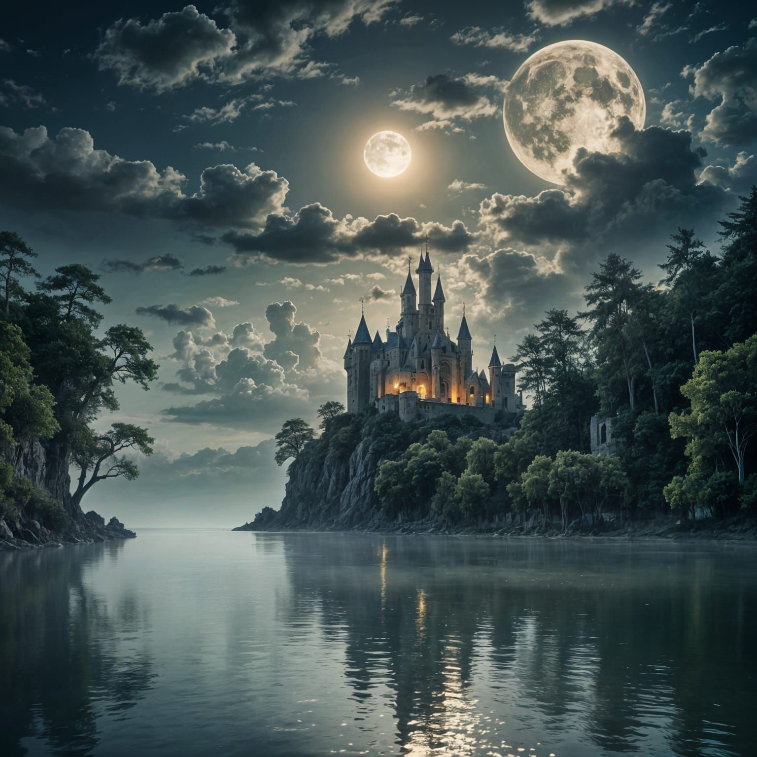 A Frightening Castle on a Remote Island in the Middle of the...